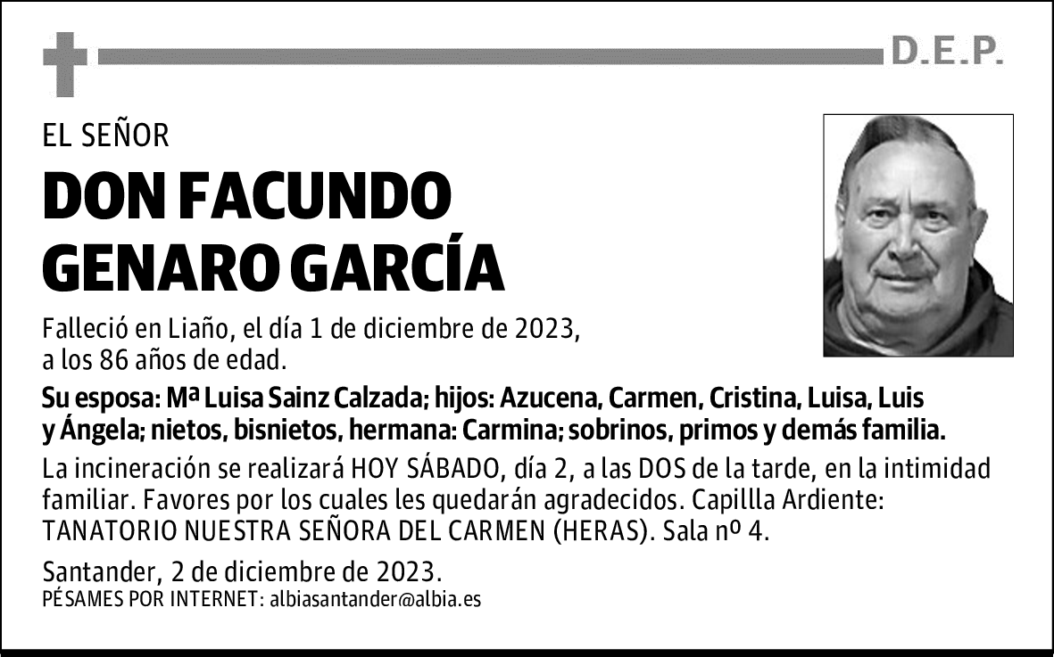 DON FACUNDO GENARO GARCÍA