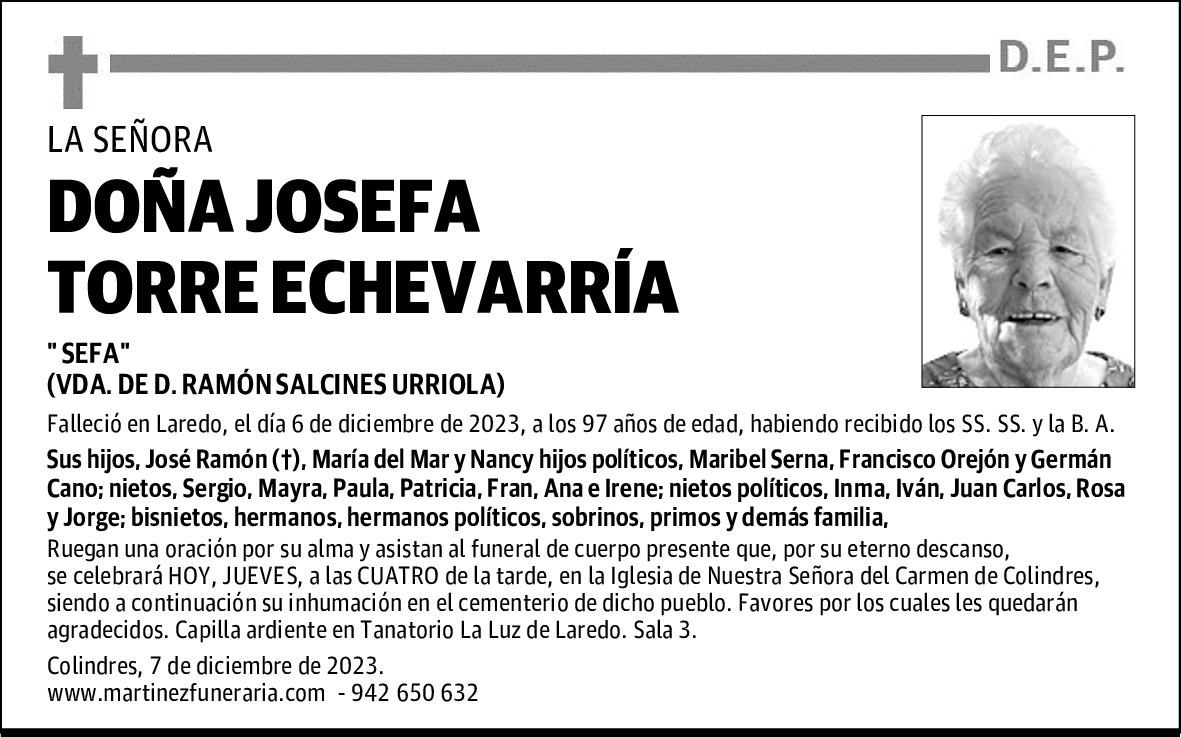 DOÑA JOSEFA TORRE ECHEVARRÍA