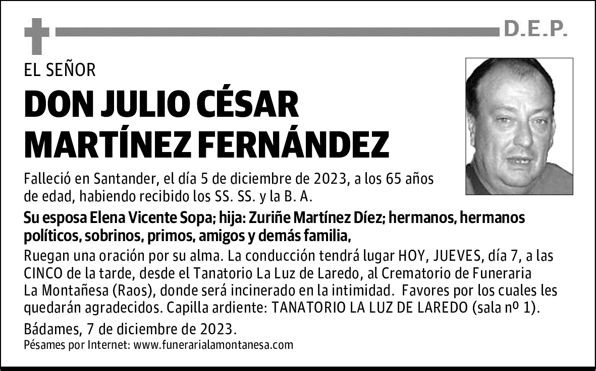 DON JULIO CÉSAR MARTÍNEZ FERNÁNDEZ