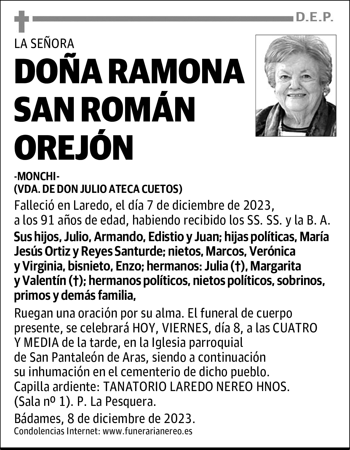 DOÑA RAMONA SAN ROMÁN OREJÓN