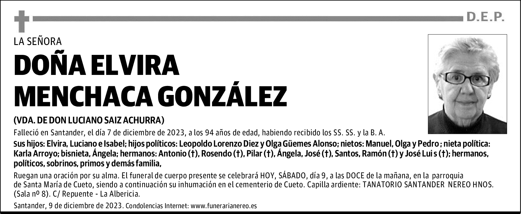 DOÑA ELVIRA MENCHACA GONZÁLEZ