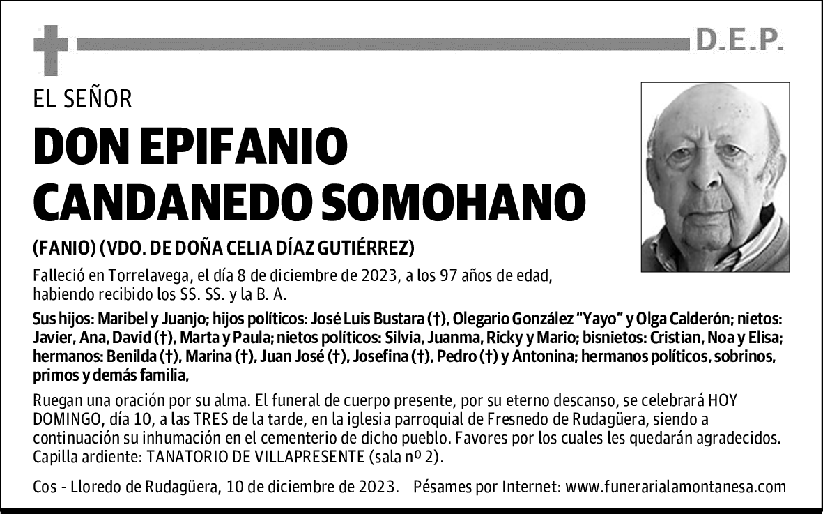 DON EPIFANIO CANDANEDO SOMOHANO