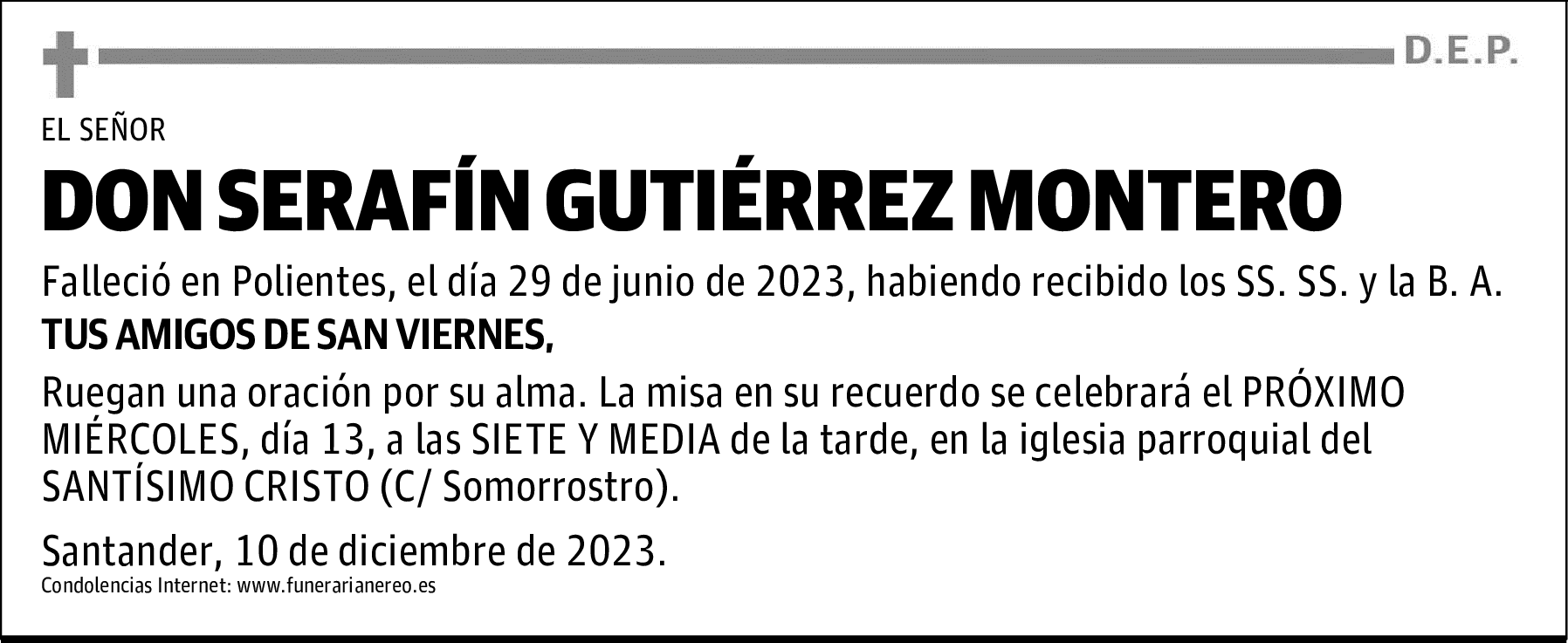 DON SERAFÍN GUTIÉRREZ MONTERO