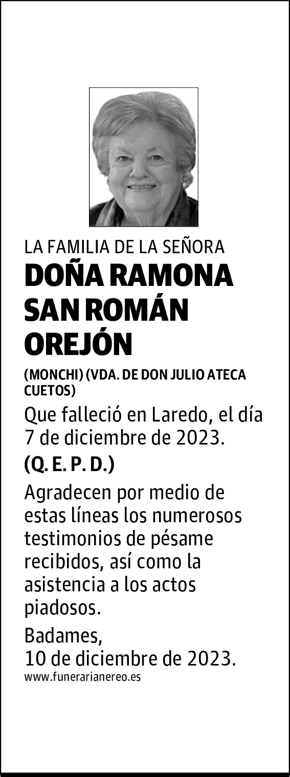 DOÑA RAMONA SAN ROMÁN OREJÓN