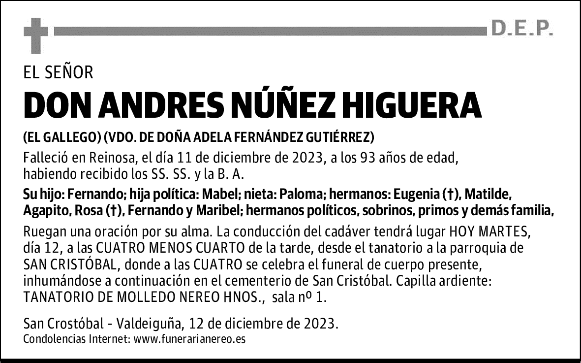 DON ANDRES NÚÑEZ HIGUERA