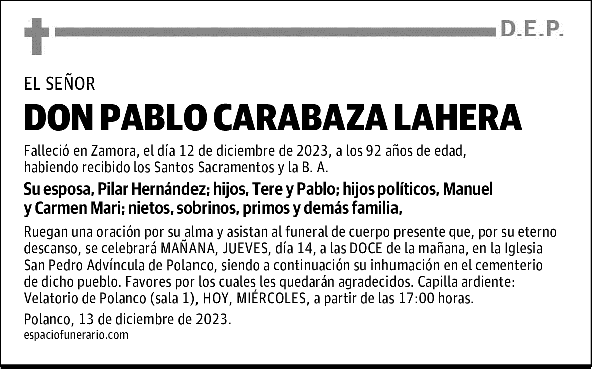 DON PABLO CARABAZA LAHERA