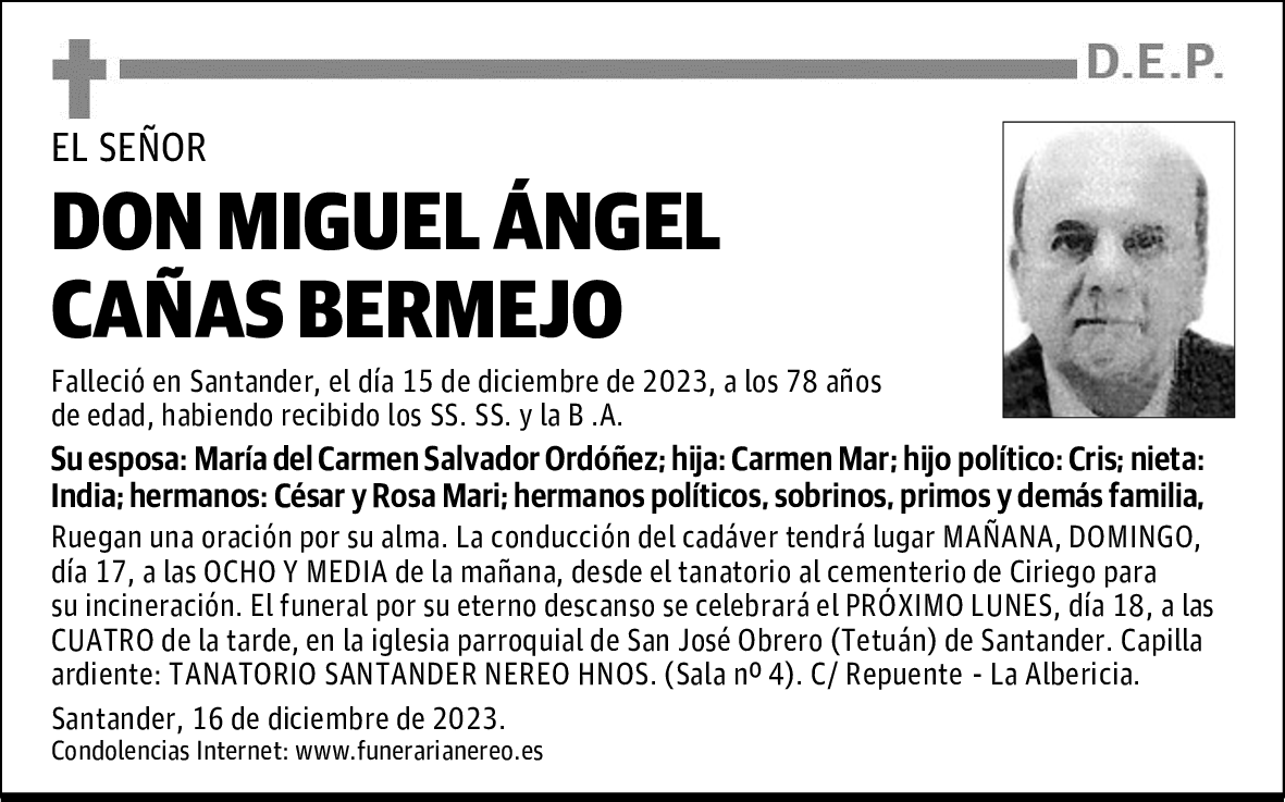 DON MIGUEL ÁNGEL CAÑAS BERMEJO