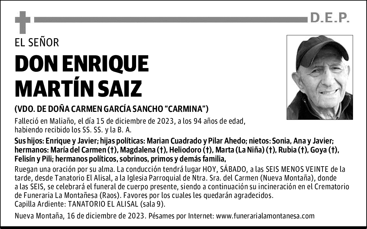 DON ENRIQUE MARTÍN SAIZ