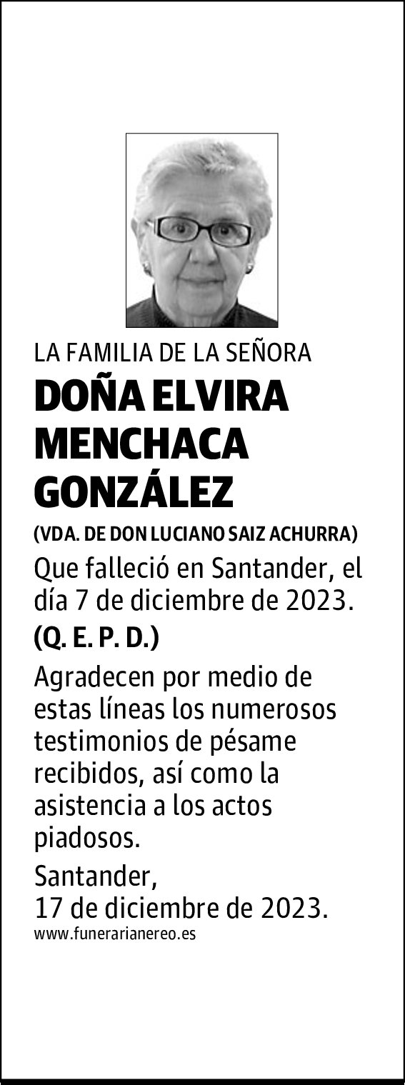DOÑA ELVIRA MENCHACA GONZÁLEZ