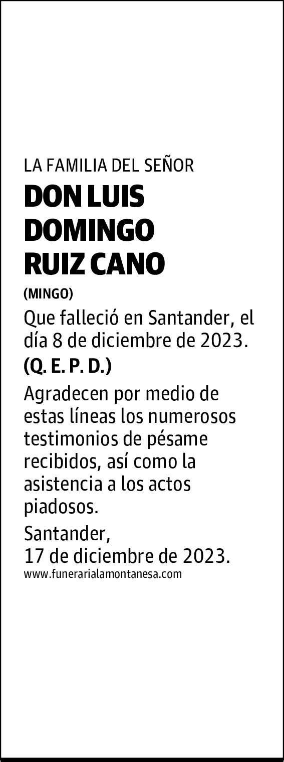 DON LUIS DOMINGO RUIZ CANO