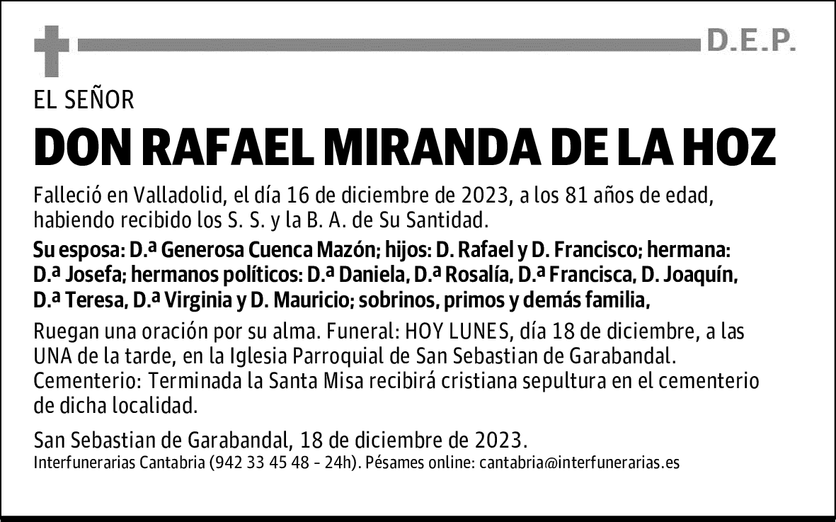 DON RAFAEL MIRANDA DE LA HOZ
