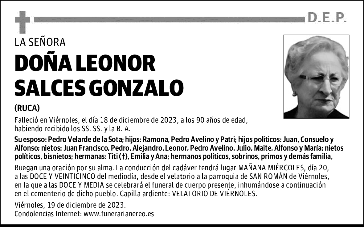 DOÑA LEONOR SALCES GONZALO