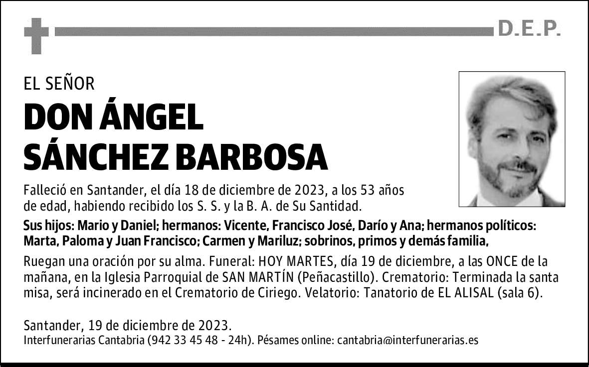 DON ÁNGEL SÁNCHEZ BARBOSA