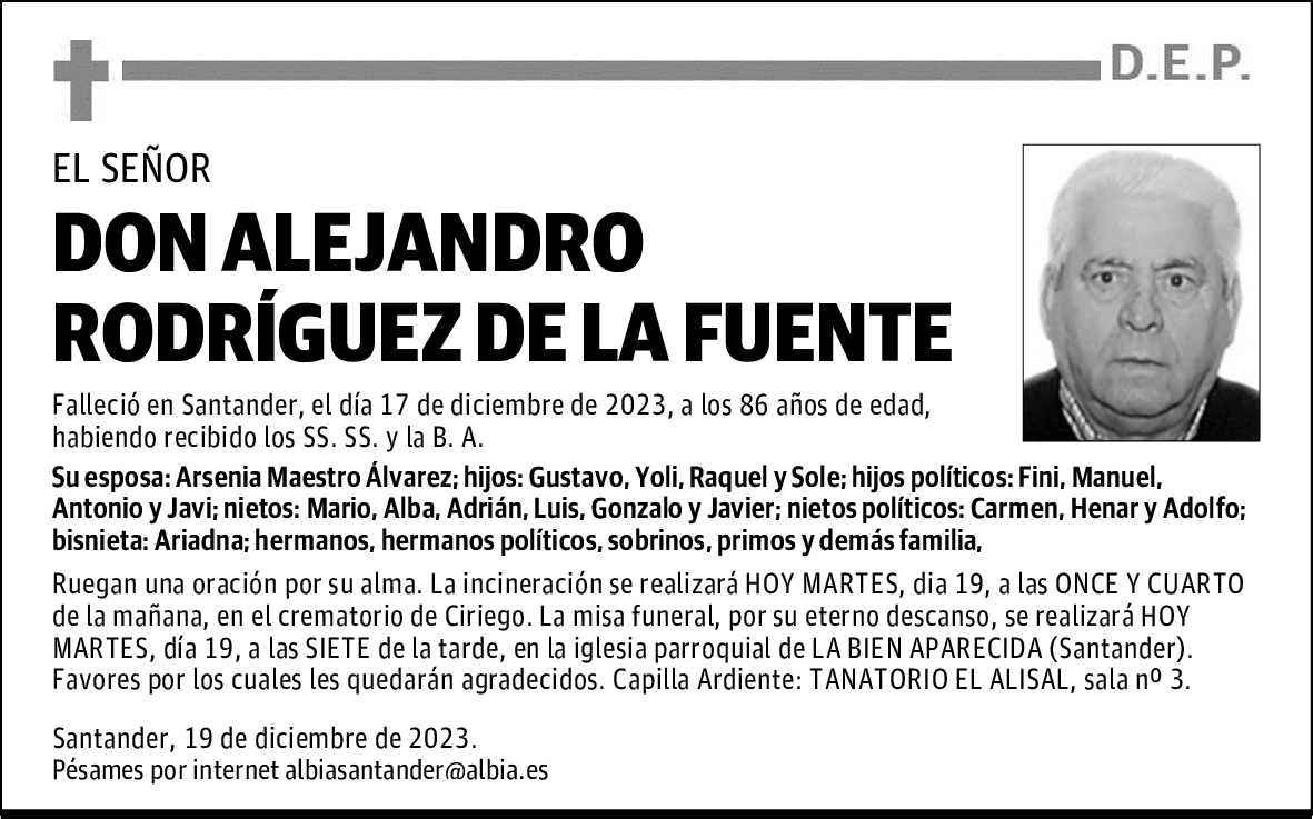DON ALEJANDRO RODRÍGUEZ DE LA FUENTE