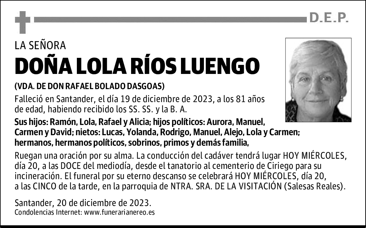 DOÑA LOLA RÍOS LUENGO