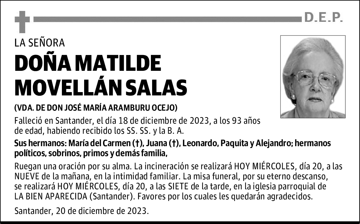 DOÑA MATILDE MOVELLÁN SALAS