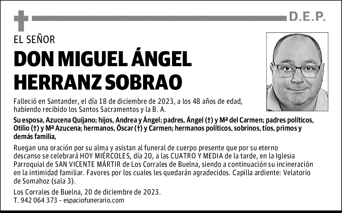 DON MIGUEL ÁNGEL HERRANZ SOBRAO