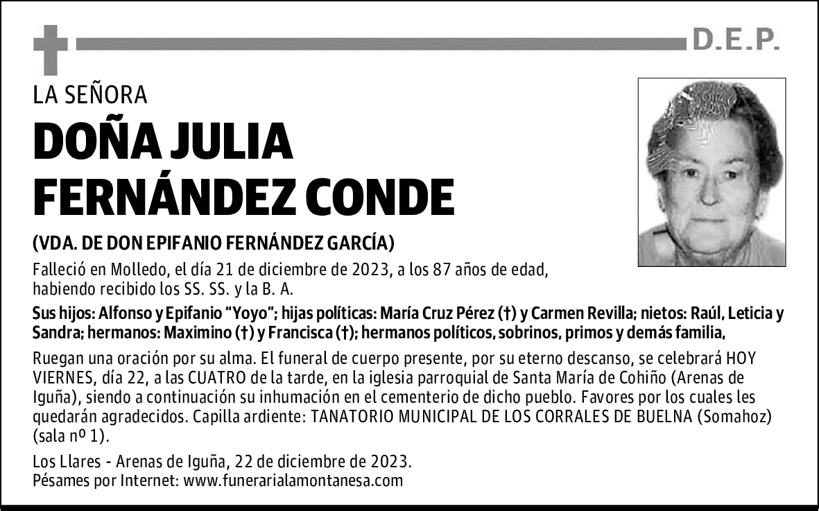 DOÑA JULIA FERNÁNDEZ CONDE