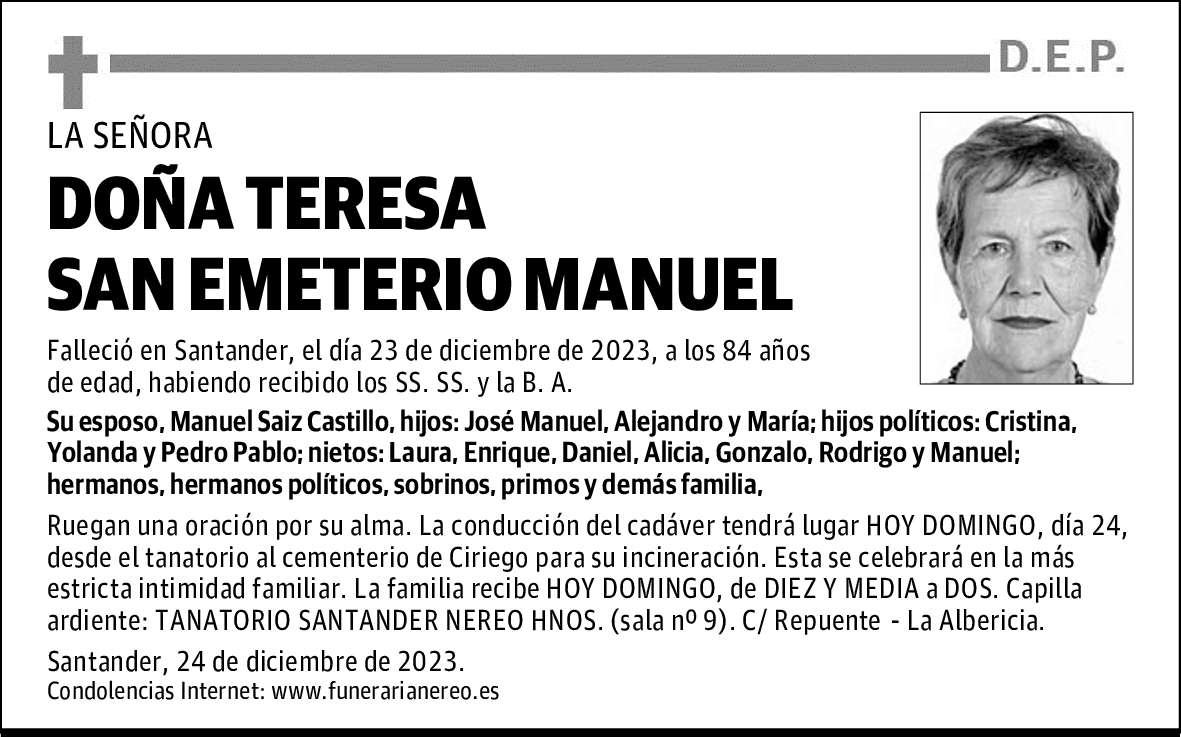 DOÑA TERESA SAN EMETERIO MANUEL