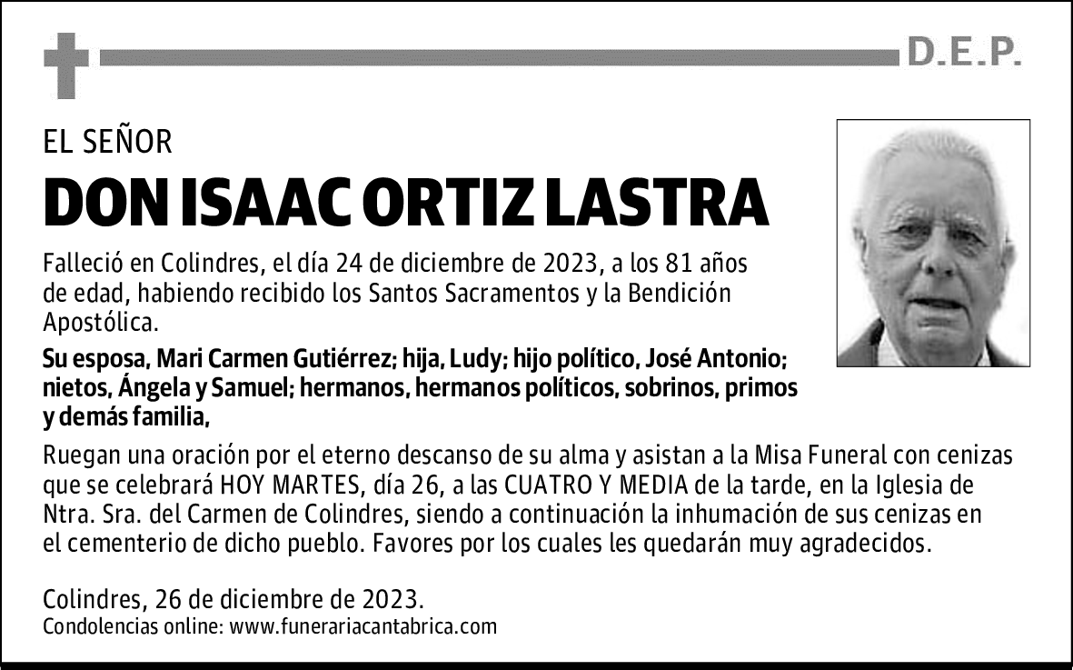 DON ISAAC ORTIZ LASTRA