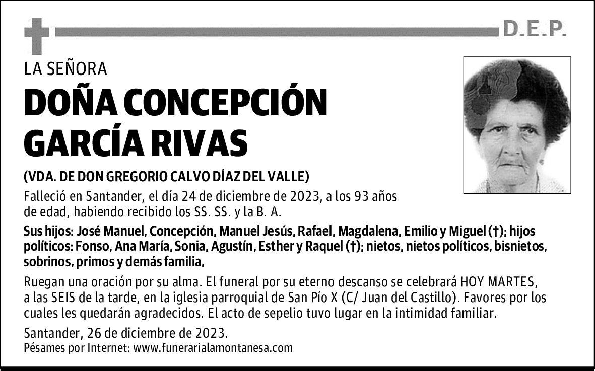 DOÑA CONCEPCIÓN GARCÍA RIVAS