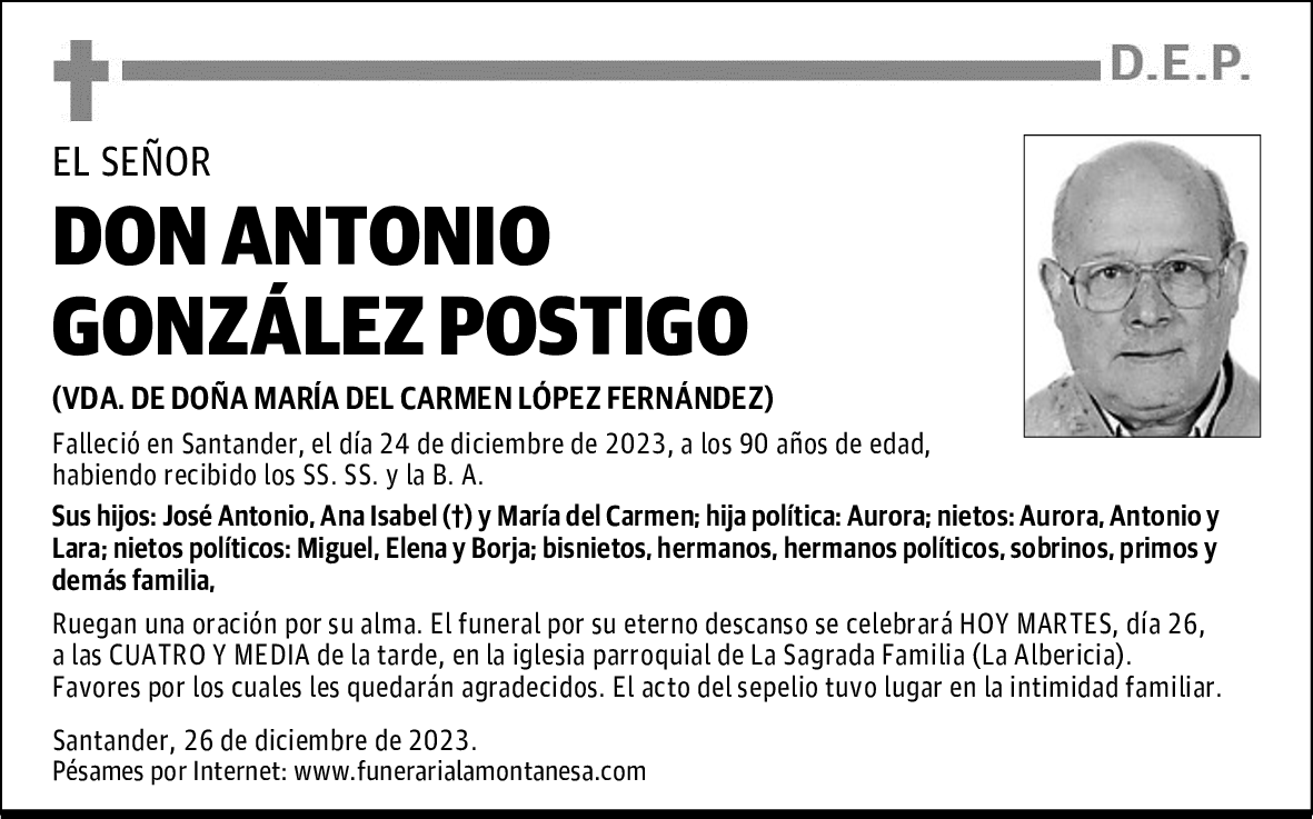 DON ANTONIO GONZÁLEZ POSTIGO