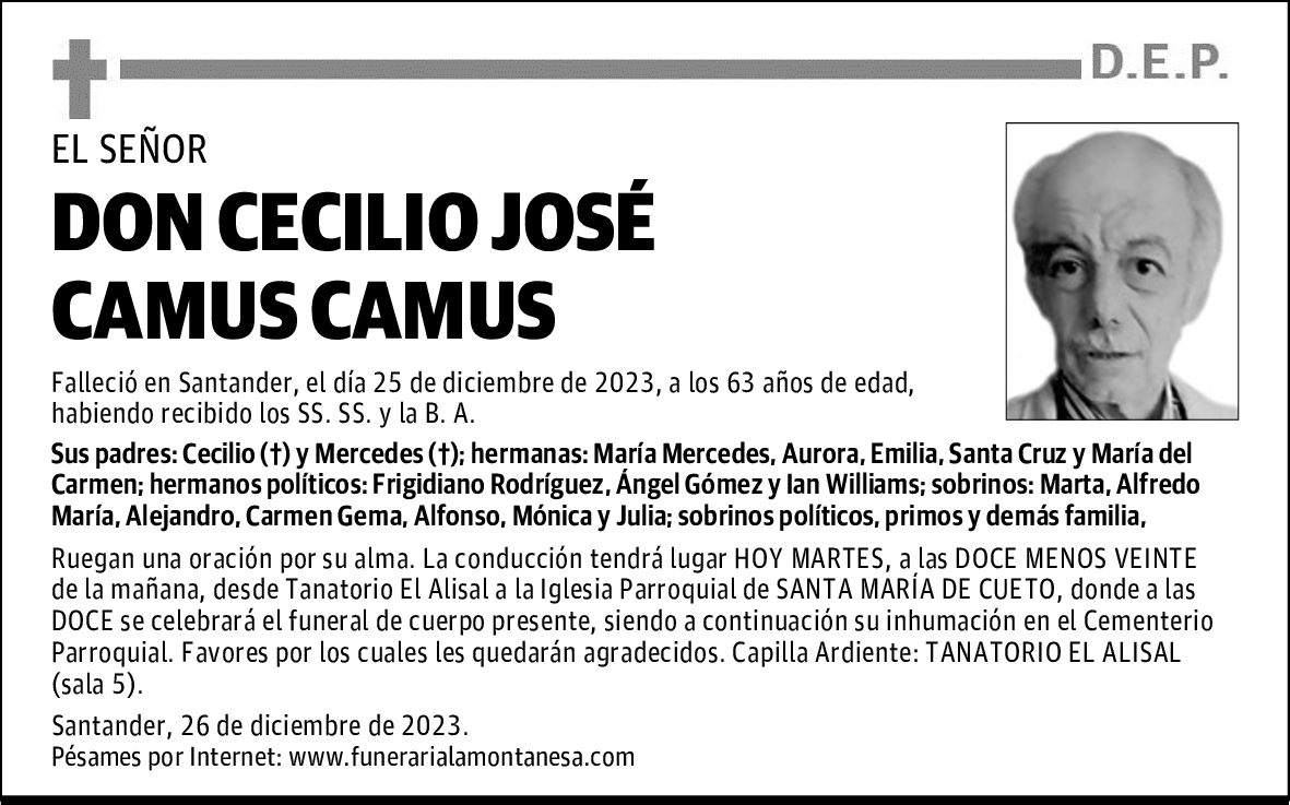 DON CECILIO JOSÉ CAMUS CAMUS