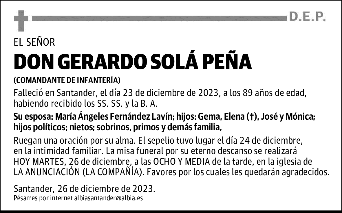 DON GERARDO SOLÁ PEÑA