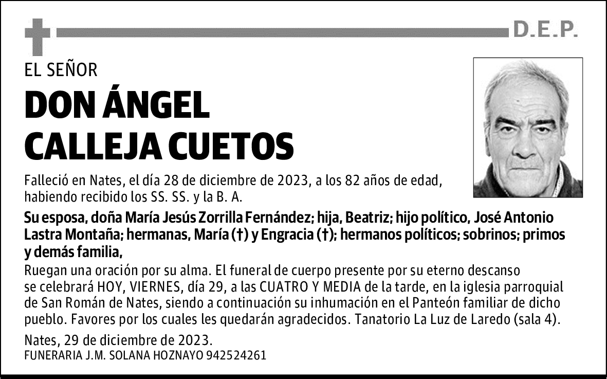 DON ÁNGEL CALLEJA CUETOS