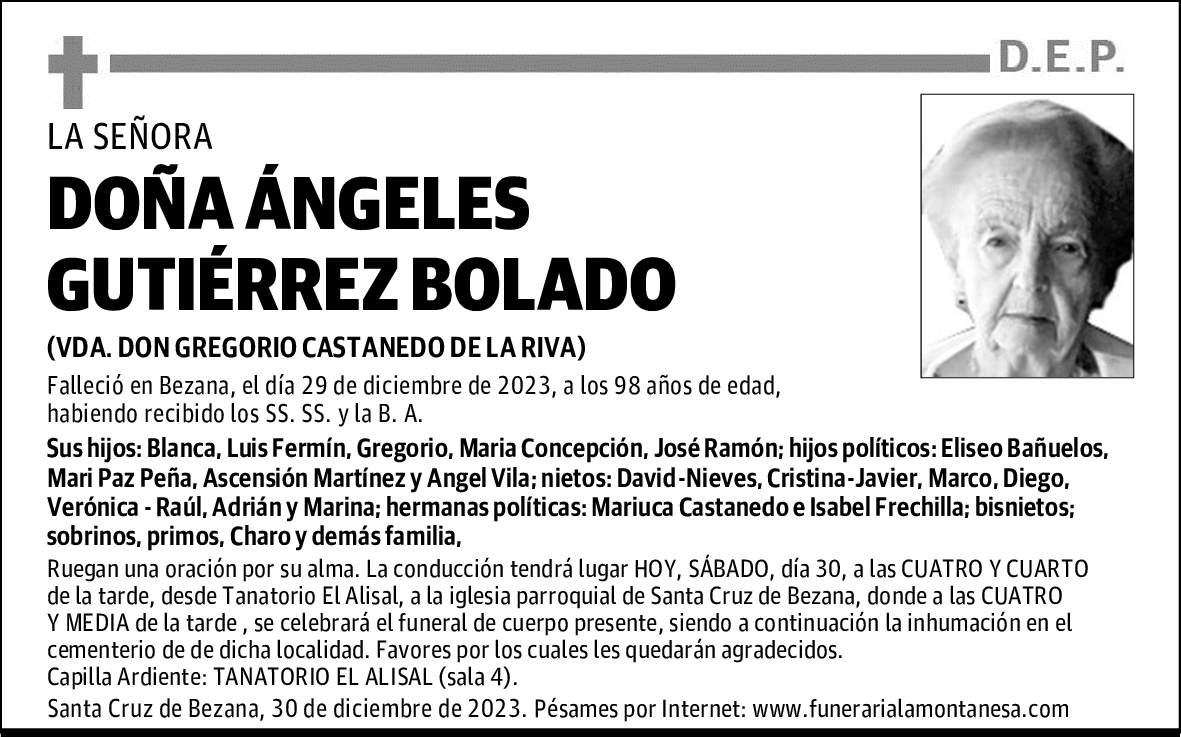 DOÑA ÁNGELES GUTIÉRREZ BOLADO