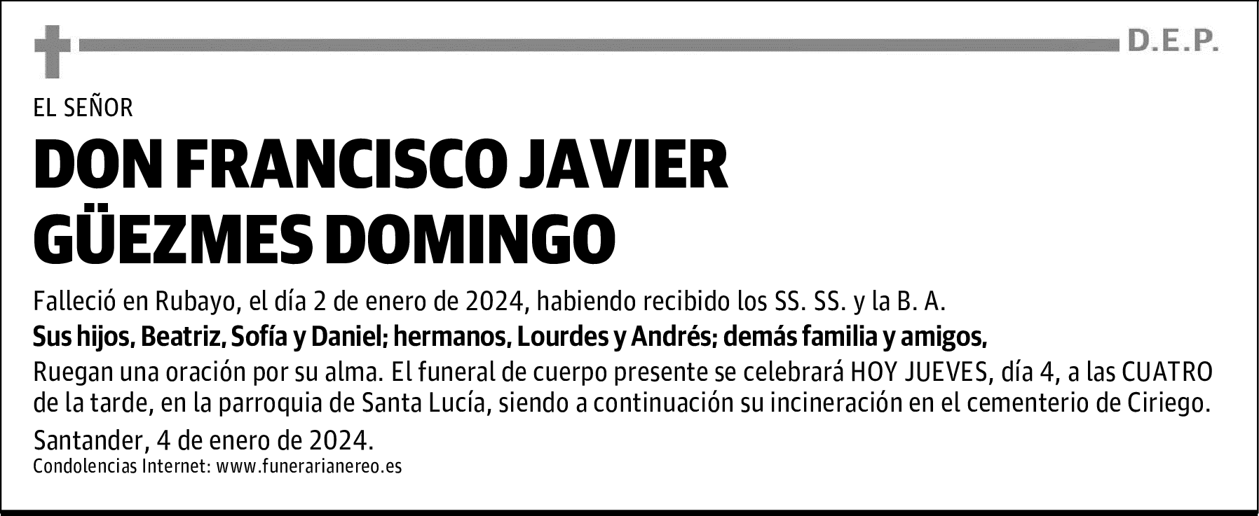 DON FRANCISCO JAVIER GÜEZMES DOMINGO