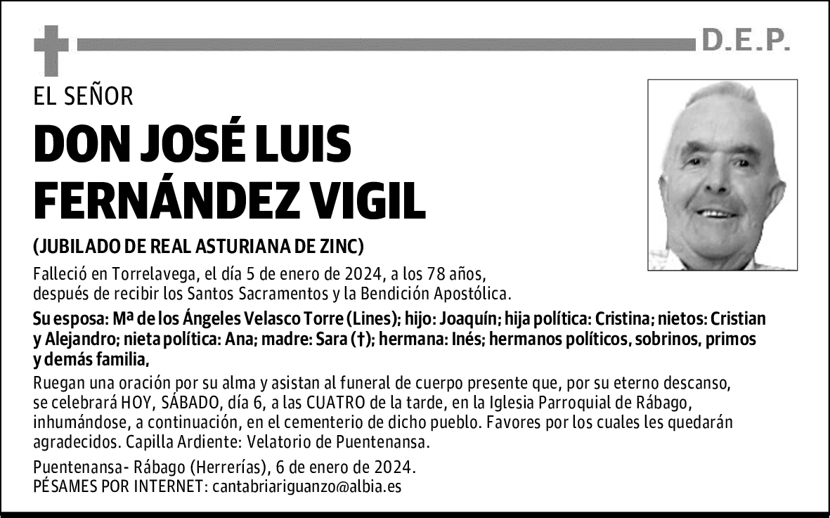 DON JOSÉ LUIS FERNÁNDEZ VIGIL
