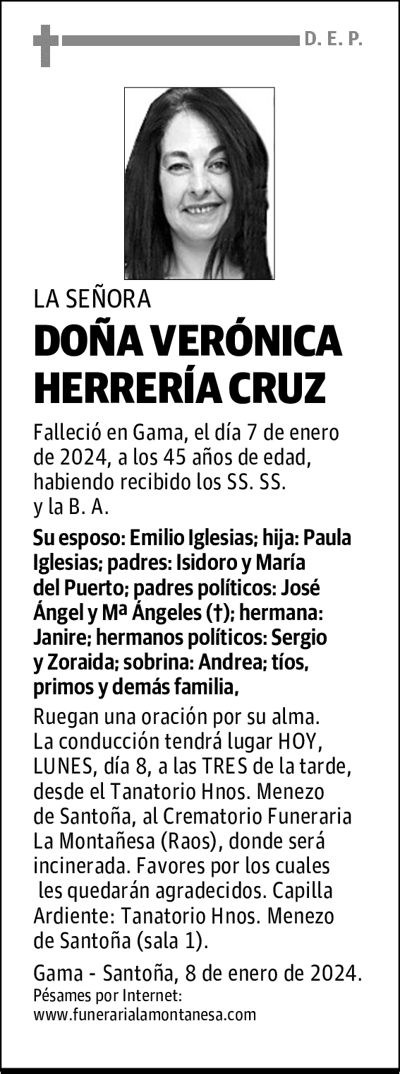 DOÑA VERÓNICA HERRERÍA CRUZ