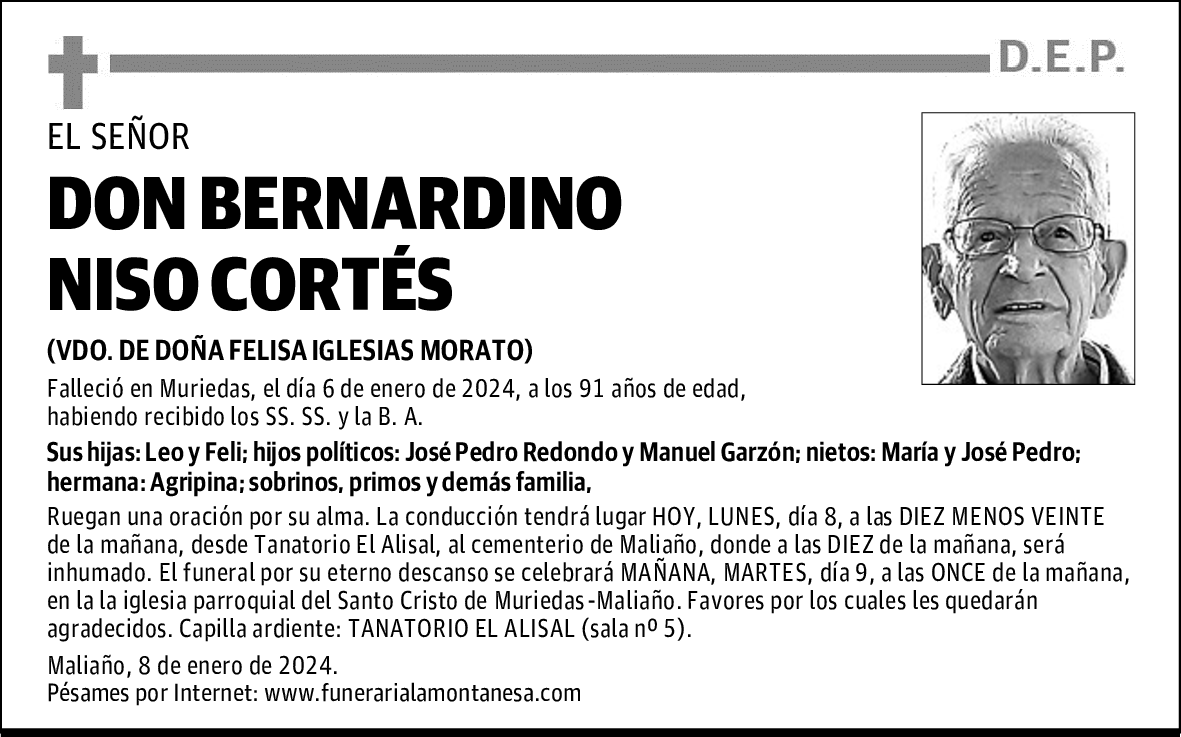 DON BERNARDINO NISO CORTÉS