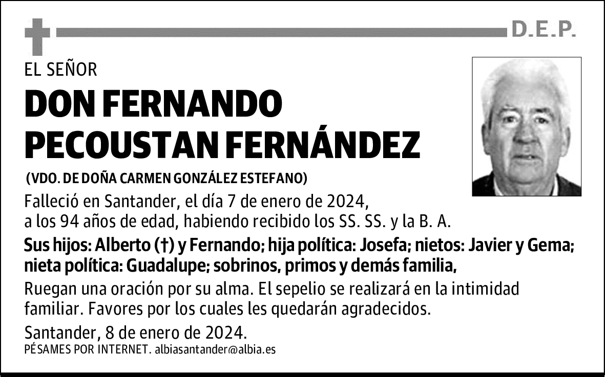 DON FERNANDO PECOUSTAN FERNÁNDEZ