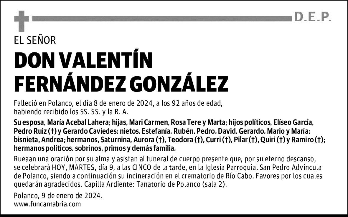 DON VALENTÍN FERNÁNDEZ GONZÁLEZ