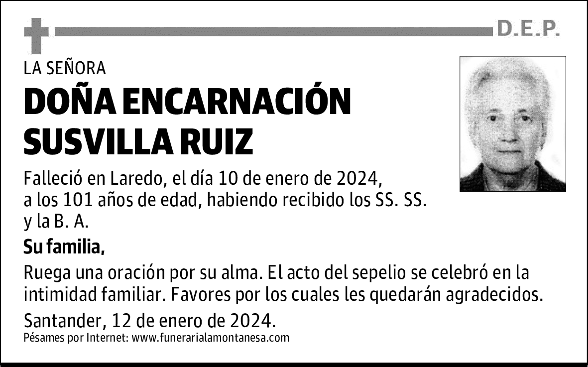 DOÑA ENCARNACIÓN SUSVILLA RUIZ