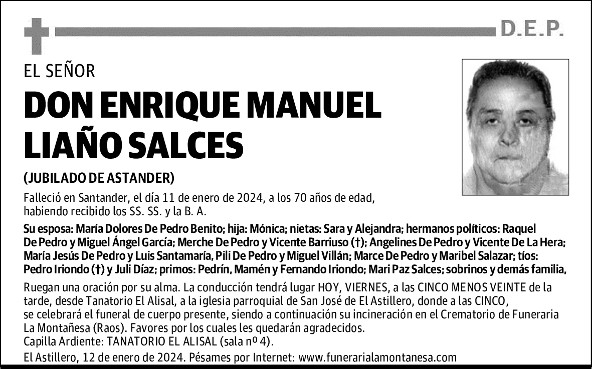 DON ENRIQUE MANUEL LIAÑO SALCES