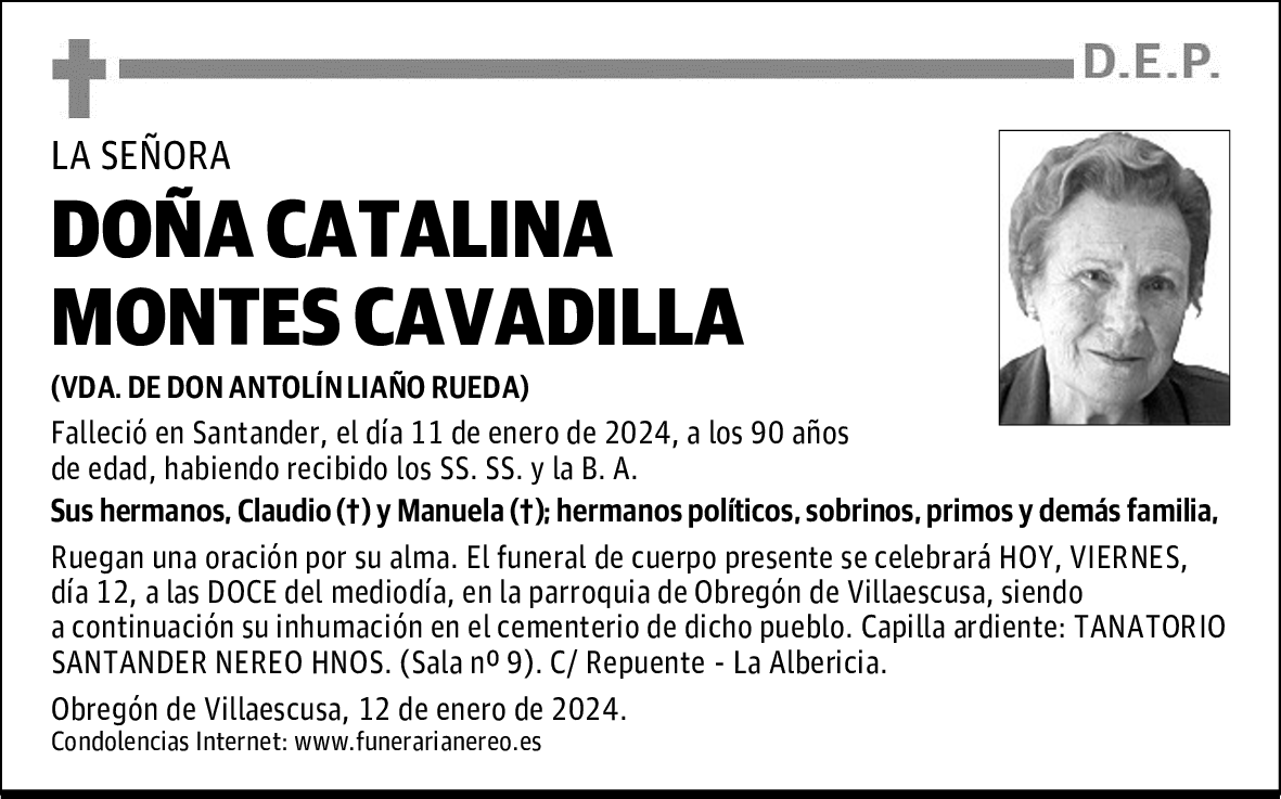 DOÑA CATALINA MONTES CAVADILLA