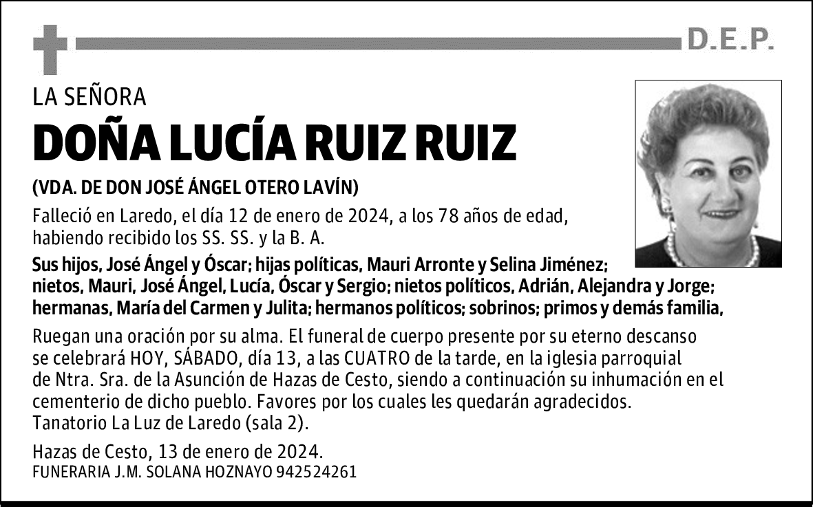 DOÑA LUCÍA RUIZ RUIZ