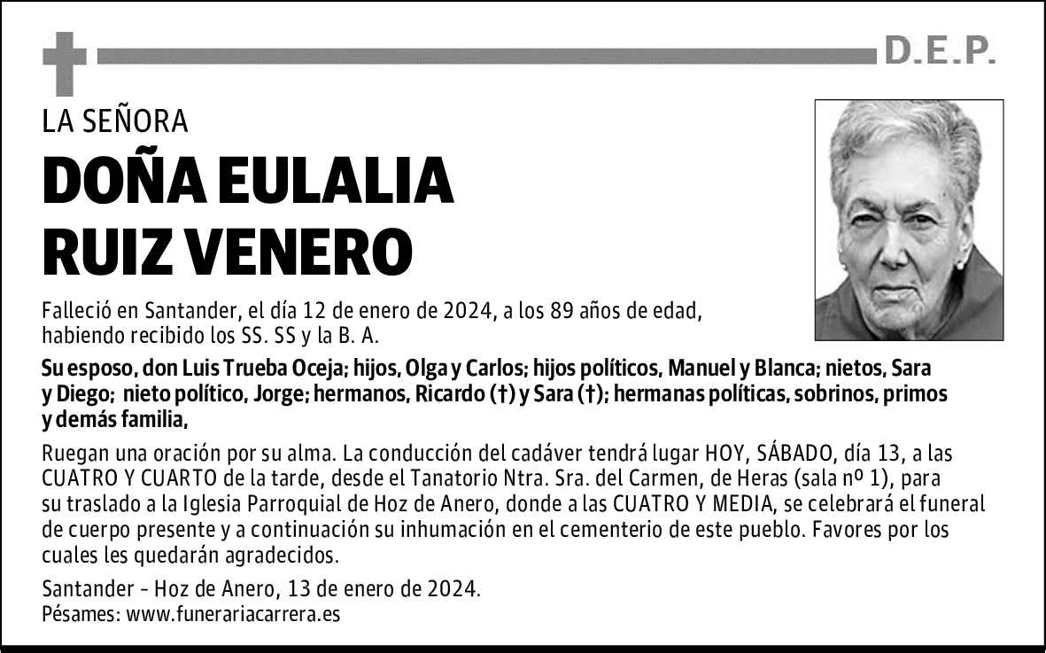 DOÑA EULALIA RUIZ VENERO