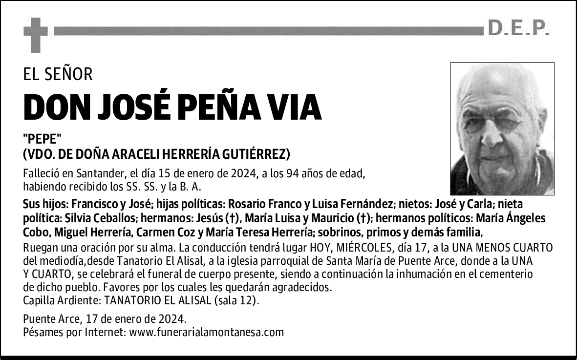 DON JOSÉ PEÑA VIA