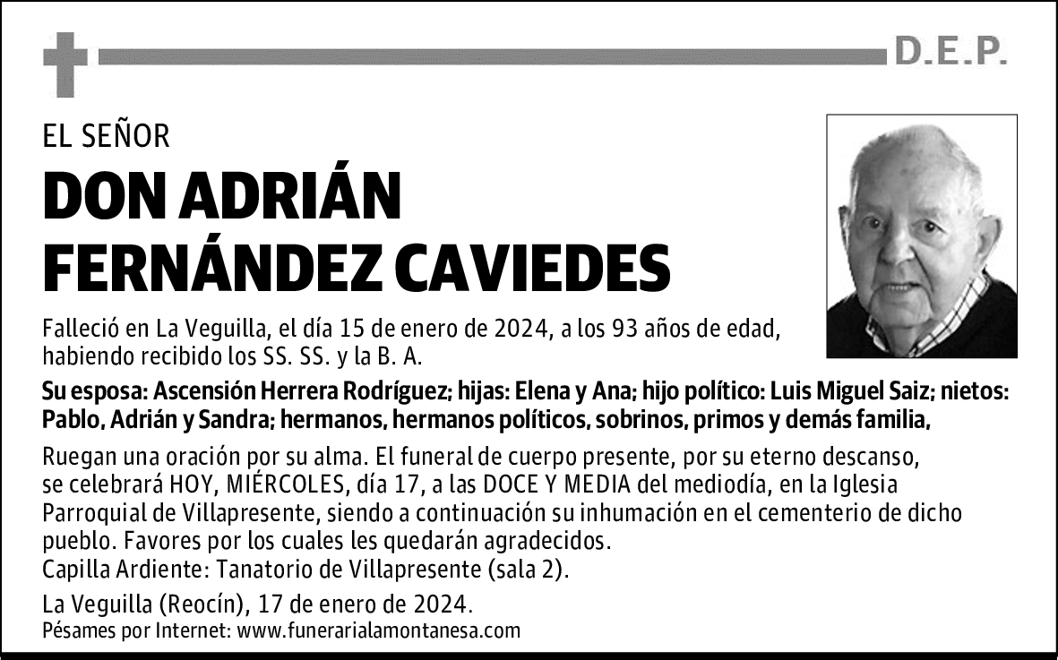 DON ADRIÁN FERNÁNDEZ CAVIEDES