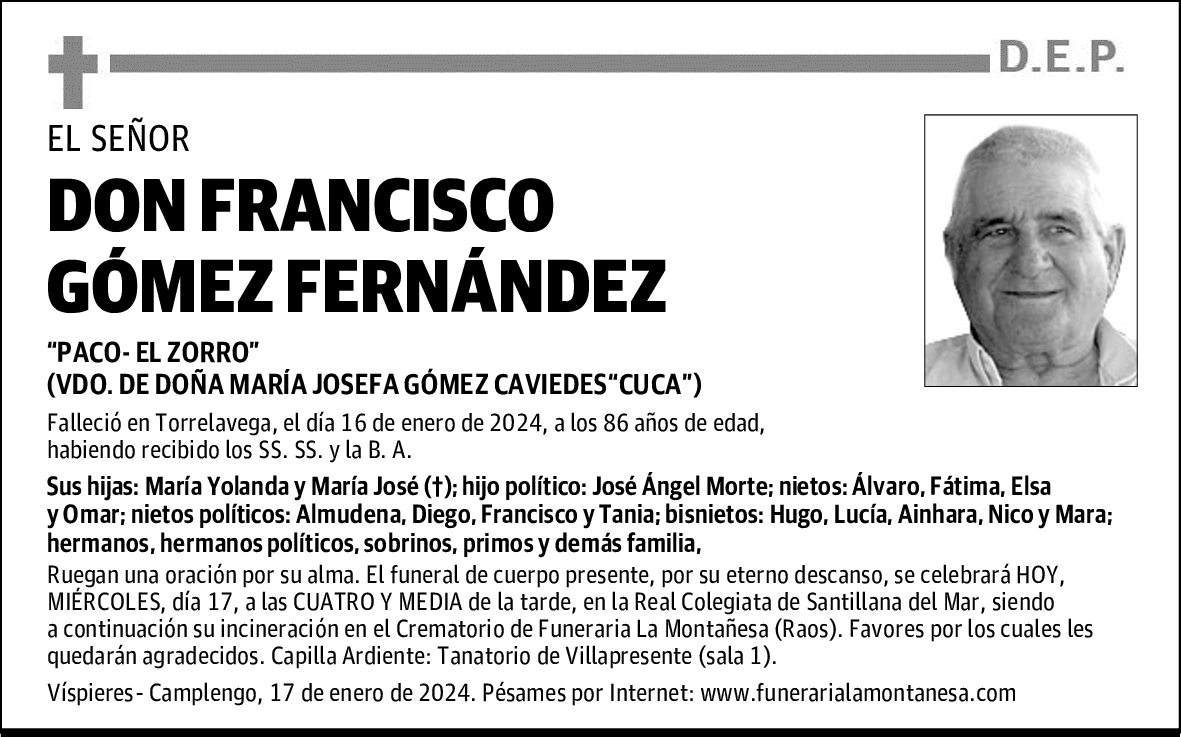 DON FRANCISCO GÓMEZ FERNÁNDEZ