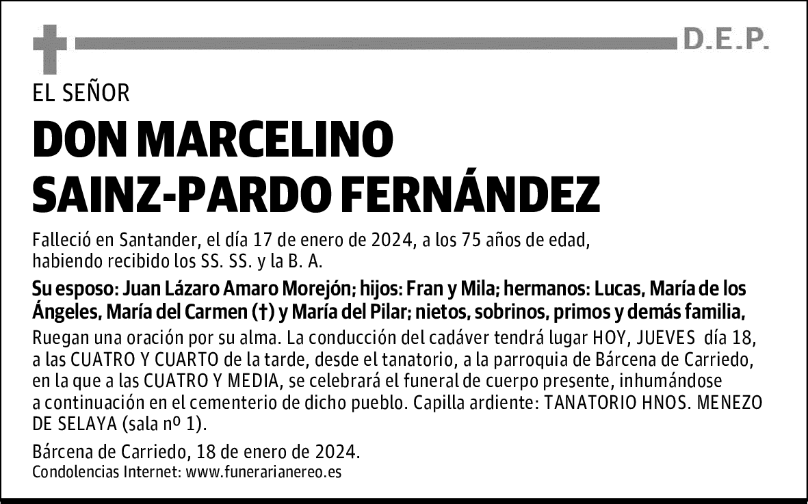 DON MARCELINO SAINZ-PARDO FERNÁNDEZ