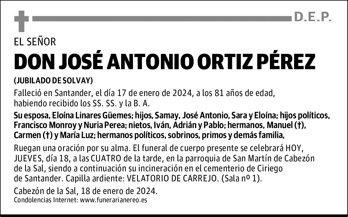 DON JOSÉ ANTONIO ORTIZ PÉREZ