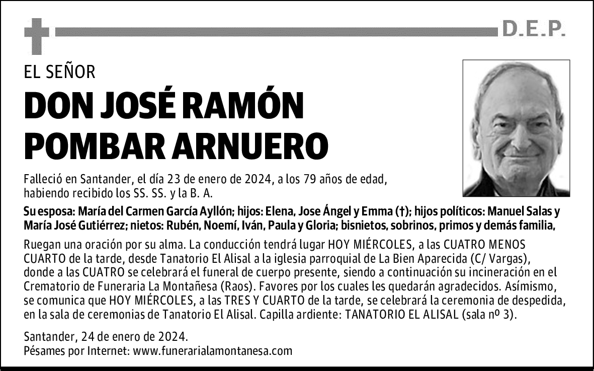 DON JOSÉ RAMÓN POMBAR ARNUERO