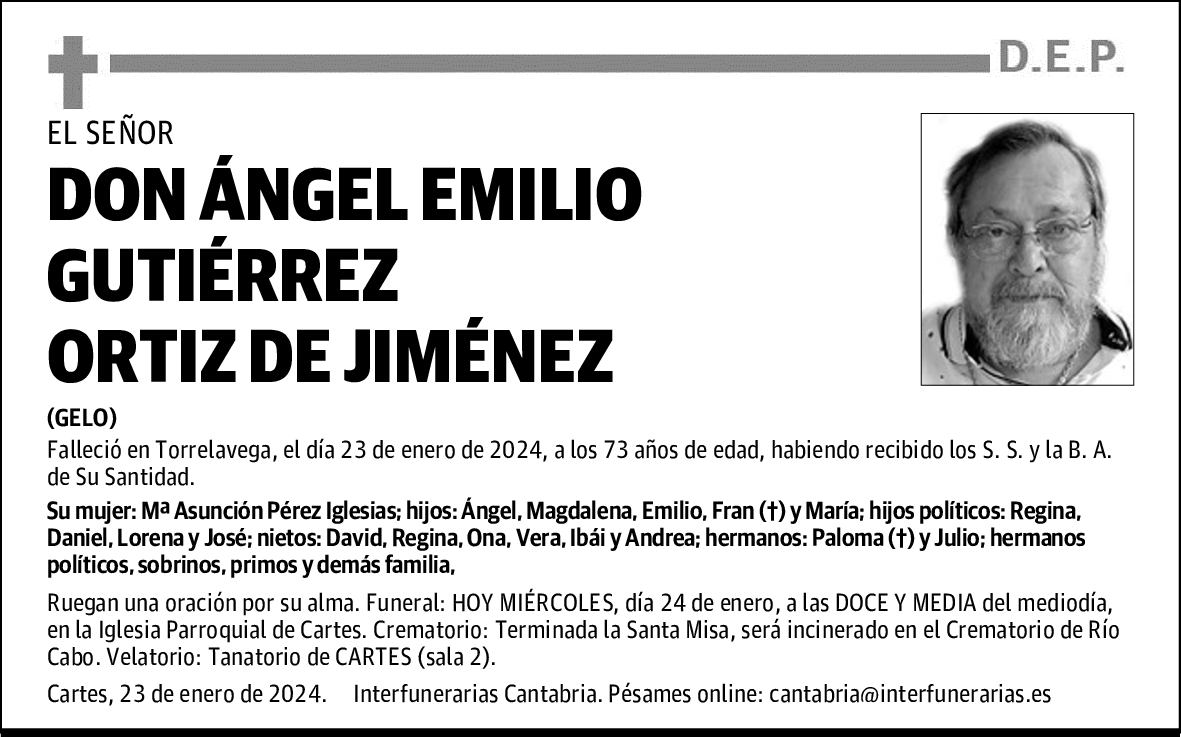 DON ÁNGEL EMILIO GUTIÉRREZ ORTIZ DE JIMÉNEZ