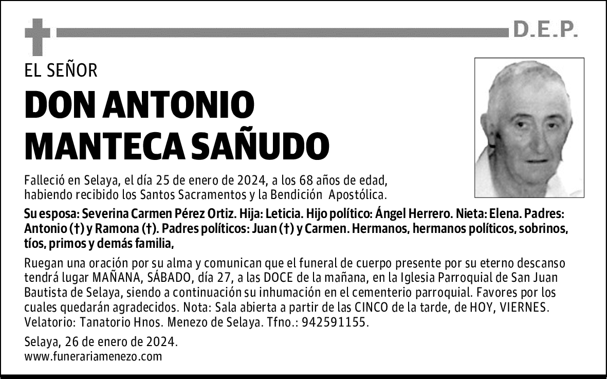 DON ANTONIO MANTECA SAÑUDO