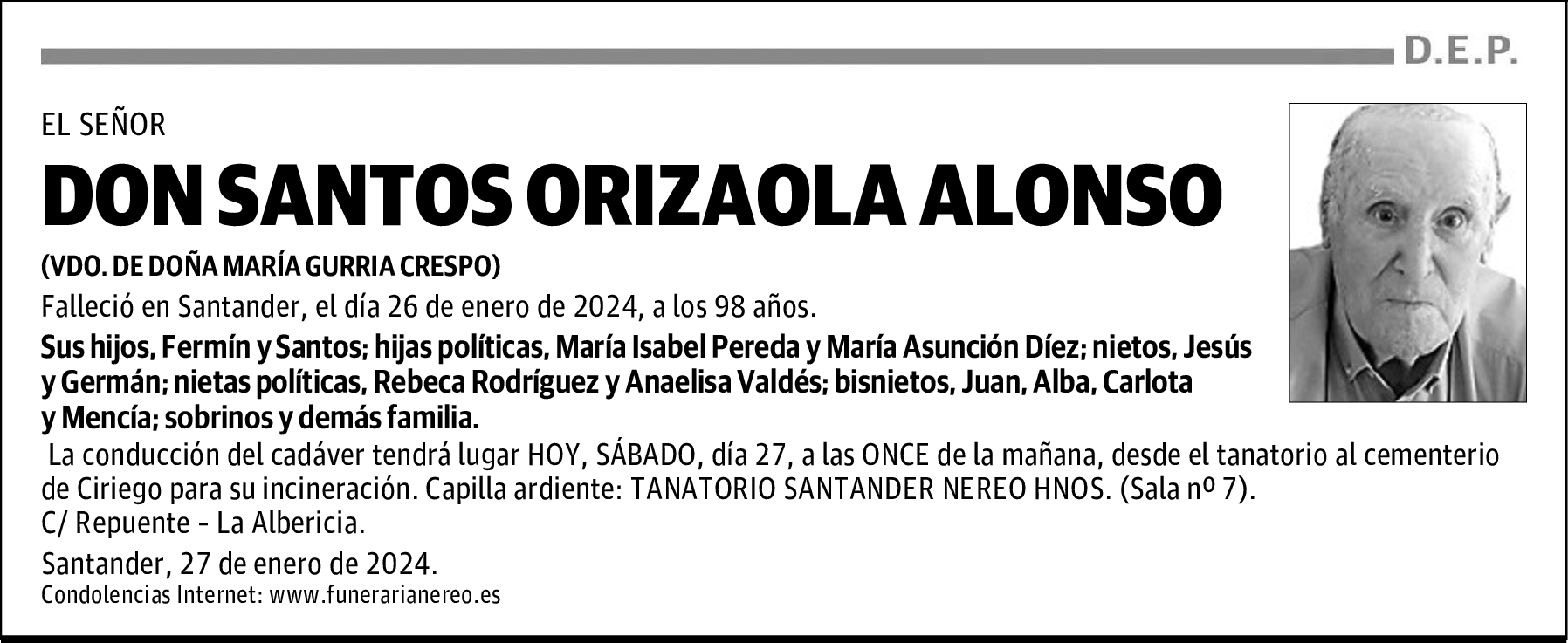 DON SANTOS ORIZAOLA ALONSO